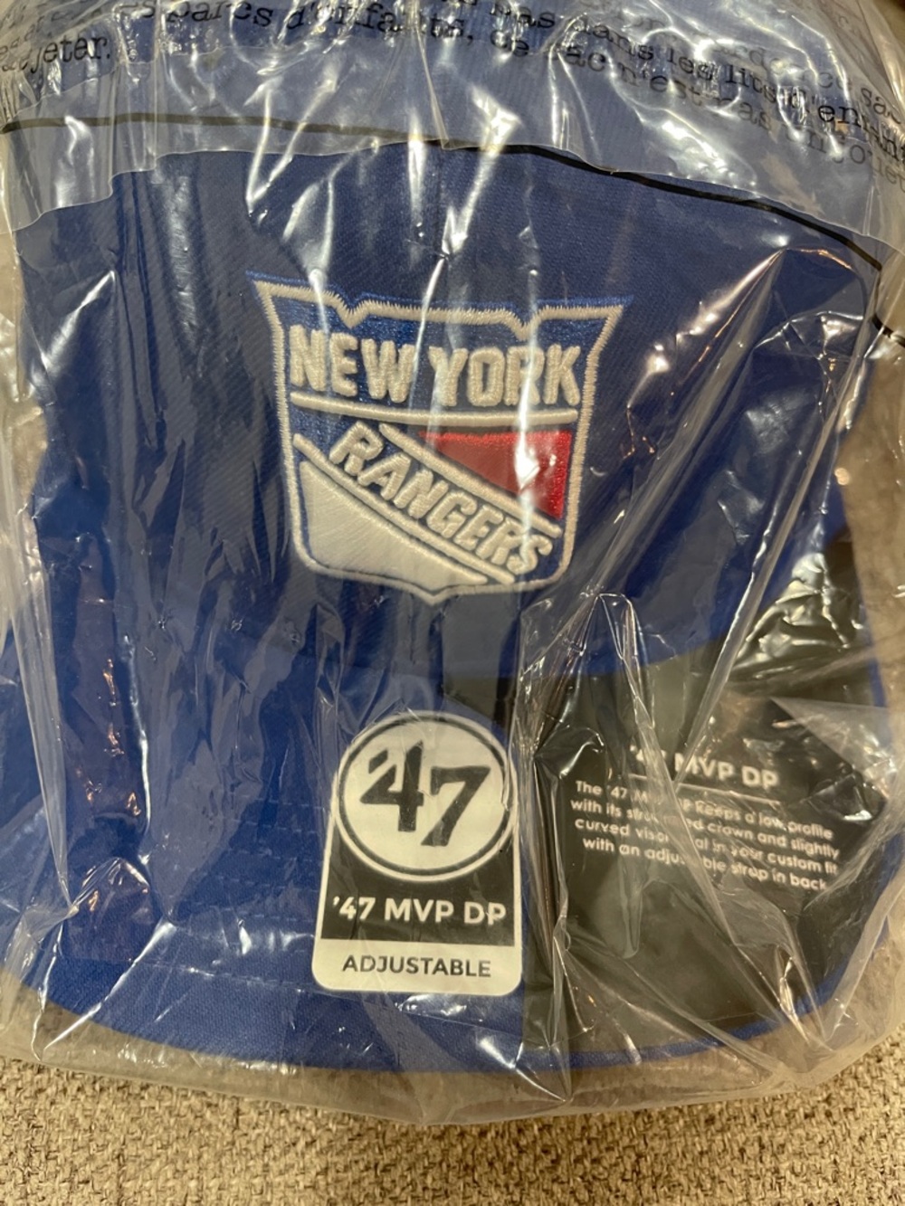 47 New York Rangers Blue Cap with Red and White Logo